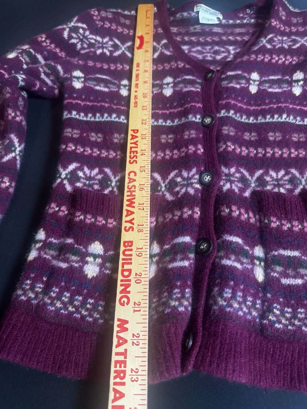 Great Northwest Lambswool Fair Isle Cardigan Sweater Size L - Picture 5 of 5